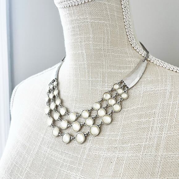 Lucky Brand 3-Strand Citrine Stone Reversible Statement Necklace - Picture 5 of 9